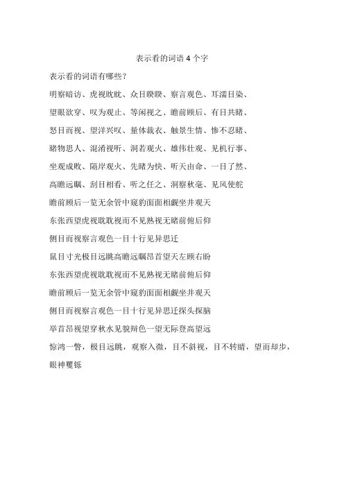 表示看的词语4个字