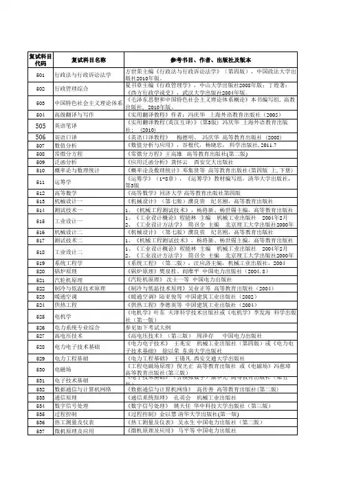 华北电力大学(保定)复试参考课本