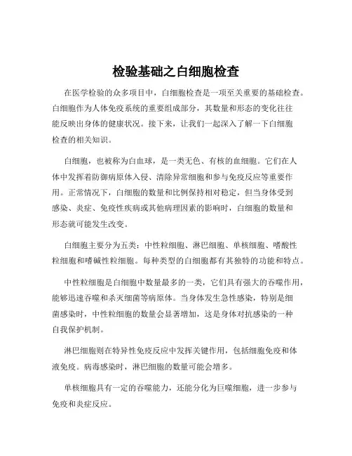 检验基础之白细胞检查
