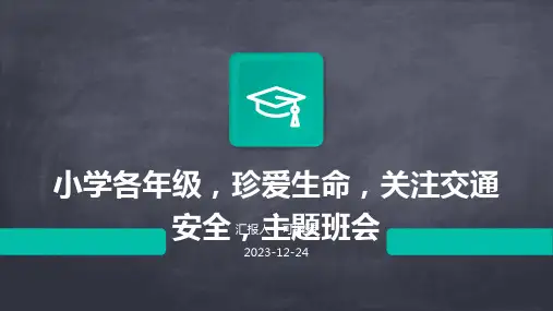 小学各年级, 珍爱生命,关注交通安全,主题班会ppt