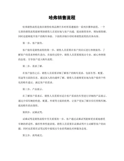 哈弗销售流程