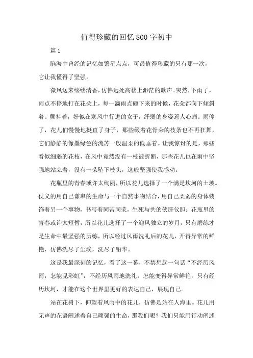 值得珍藏的回忆800字初中
