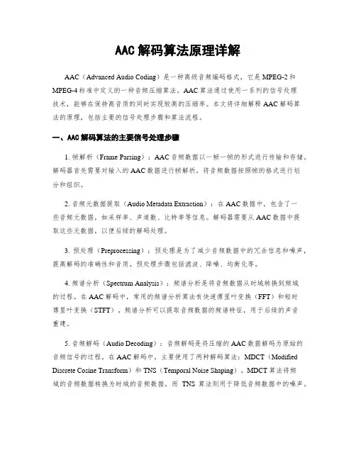 AAC解码算法原理详解