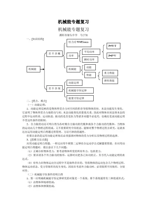机械能专题复习