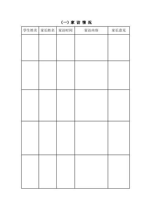 中小学生家访情况表格(全)