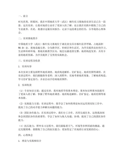 秭归实训报告心得体会