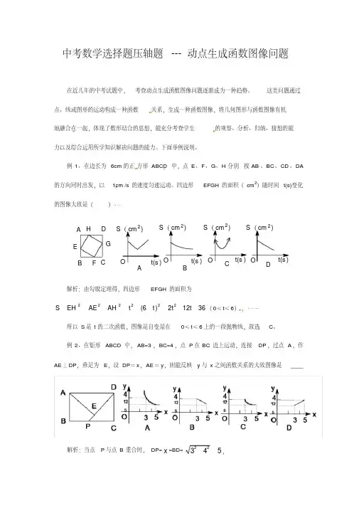 中考数学选择题压轴题---动点生成函数图像问题(20200709093415)