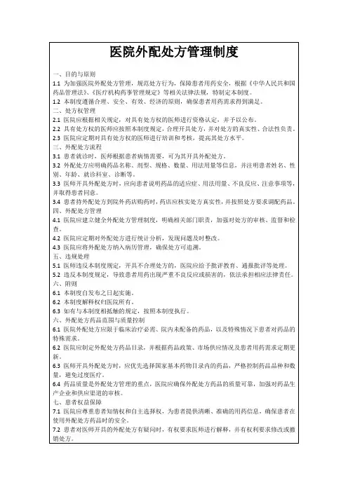医院外配处方管理制度