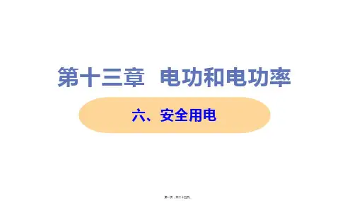 新北师大版九年级全一册初中物理 安全用电 教学课件