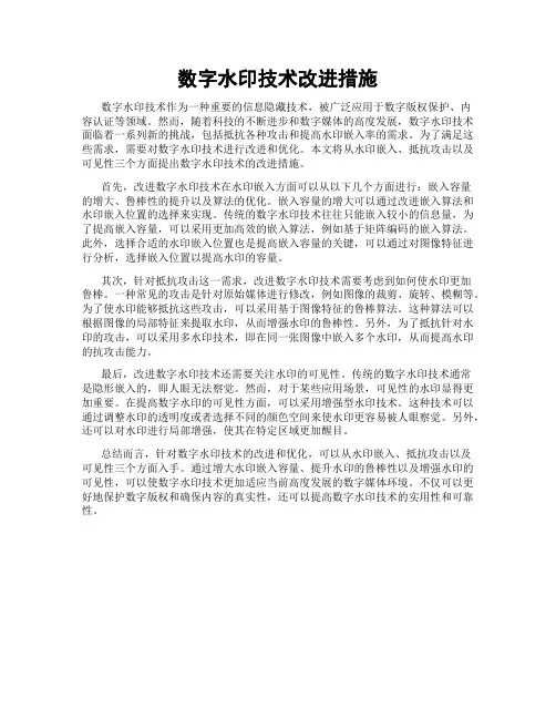 数字水印技术改进措施