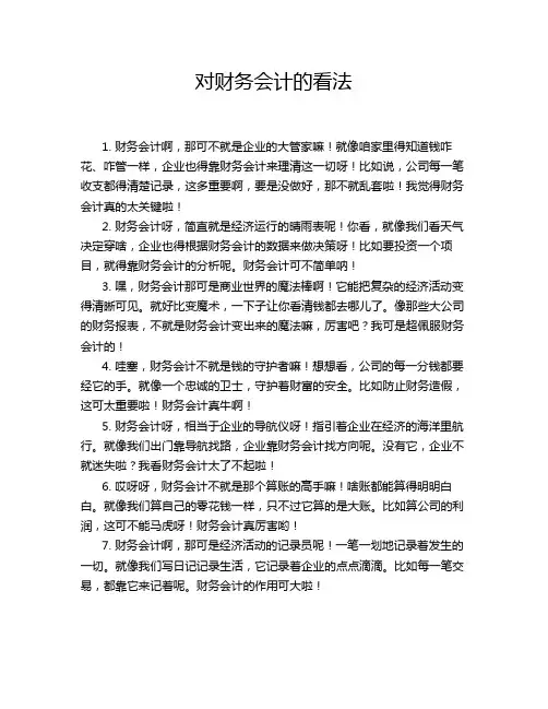 对财务会计的看法