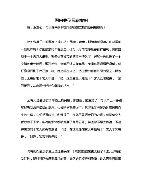 国内典型民宿案例