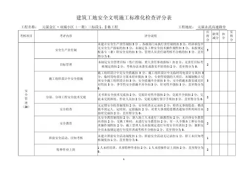 建筑工地安全文明施工标准化检查评分表(120分)