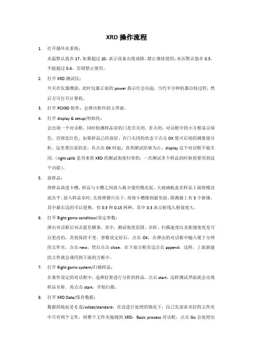(完整版)XRD操作流程
