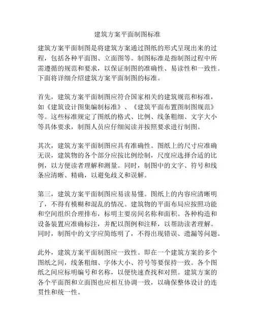 建筑方案平面制图标准