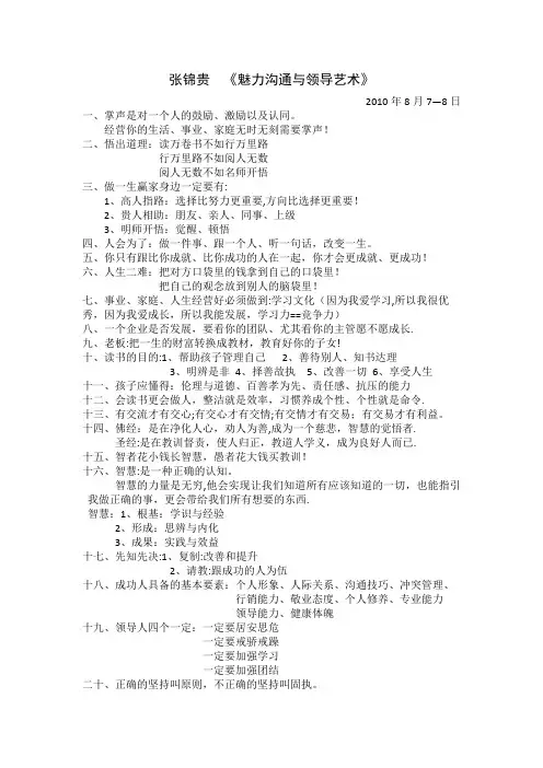 张锦贵--《魅力沟通与领导艺术》