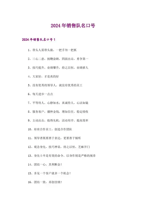 2024年销售队名口号_4