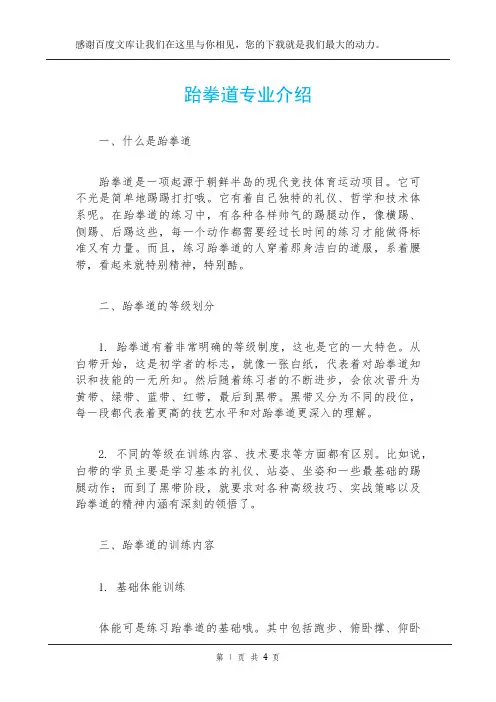 跆拳道专业介绍
