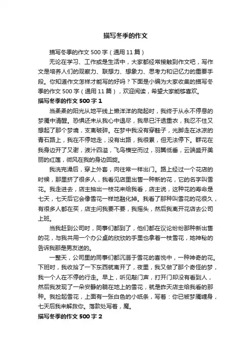 描写冬季的作文