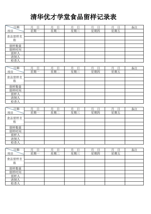 食品留样记录表