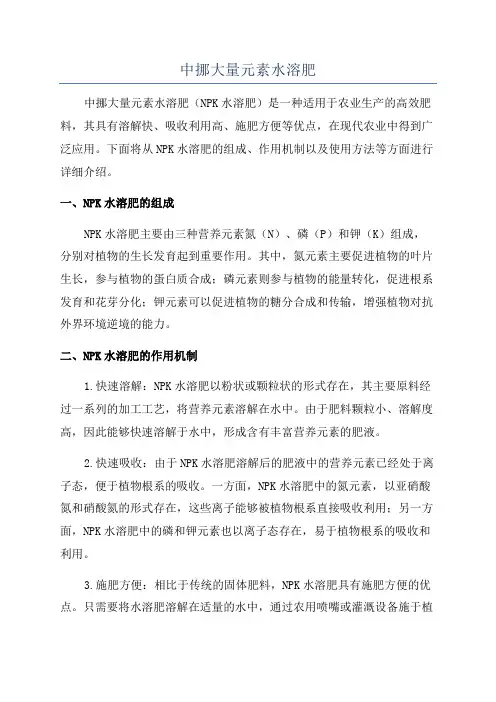 中挪大量元素水溶肥