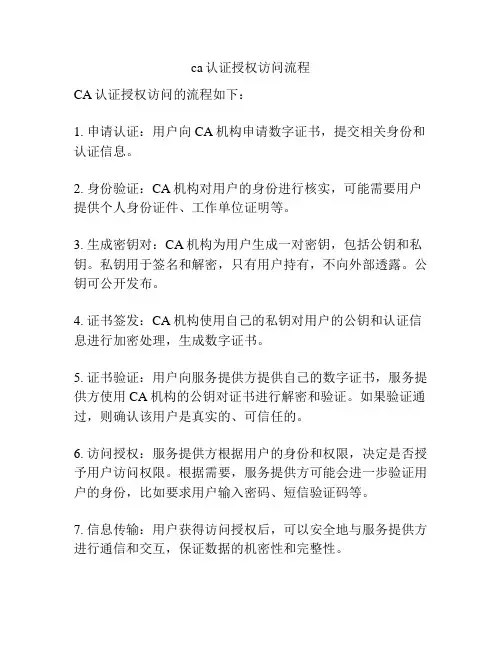 ca认证授权访问流程