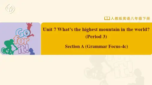 八年级-人教版-英语-下册-Unit 7 Section A (Grammar Focus-4c)