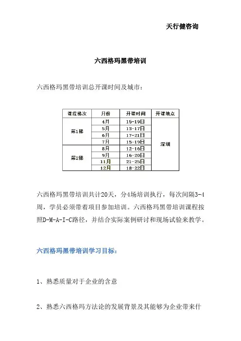 六西格玛黑带培训