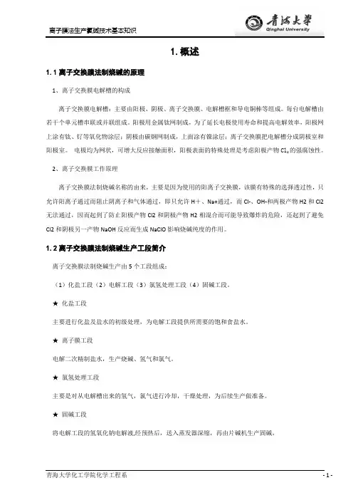 离子膜法生产氯碱技术基本知识