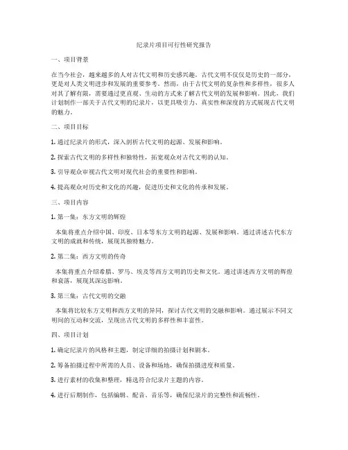 纪录片项目可行性研究报告