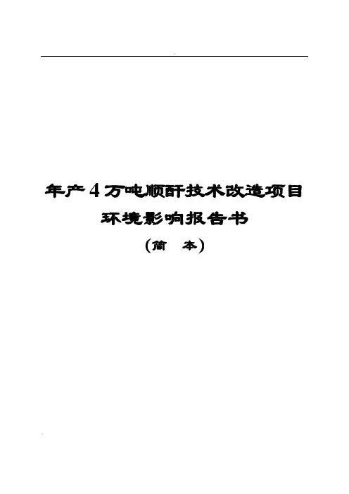 顺酐技术改造项目环境影响报告书