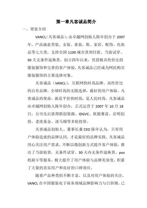凡客诚品企业战略分析报告【精品】