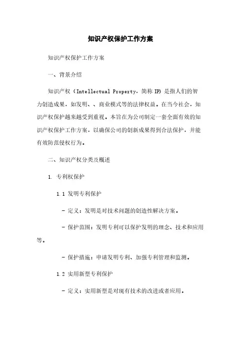 知识产权保护工作方案