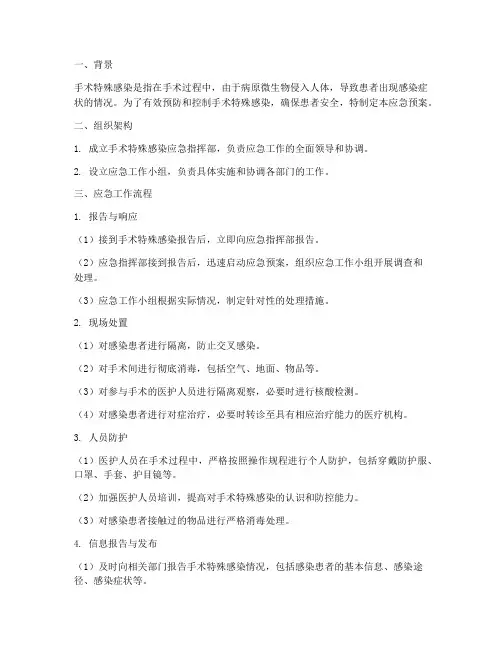 手术特殊感染应急预案