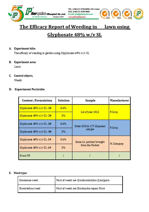 41%草甘膦SL药效报告-英文版