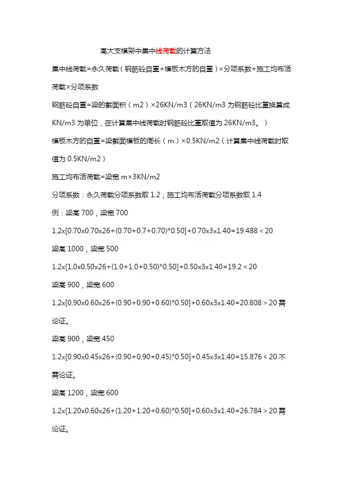 集中线荷载计算