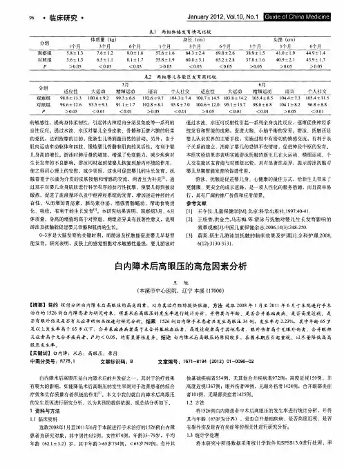 白内障术后高眼压的高危因素分析