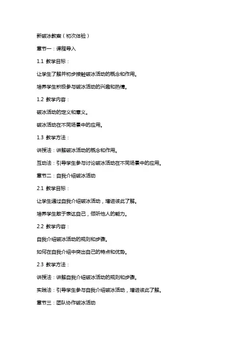 新破冰教案(初次体验)