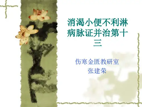 消渴小便不利淋病脉证并治第十三 金匮 课件