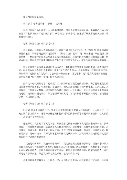 电影《红海行动》观后感