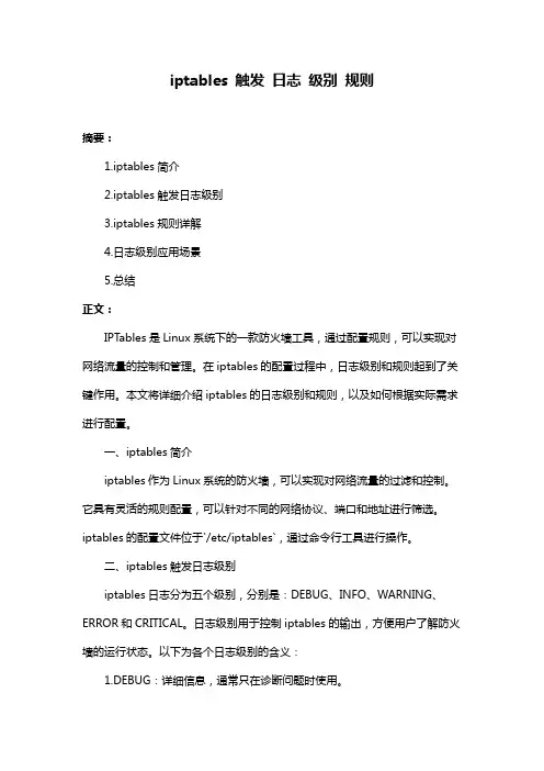 iptables 触发 日志 级别 规则