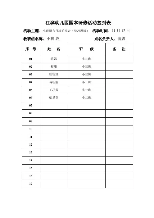 奉化市江滨幼儿园辅导网教学观摩听课,评课表