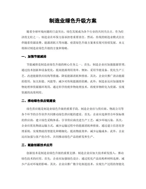 制造业绿色升级方案