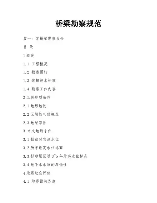 桥梁勘察规范