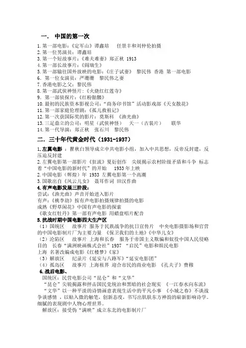 中外电影史总结