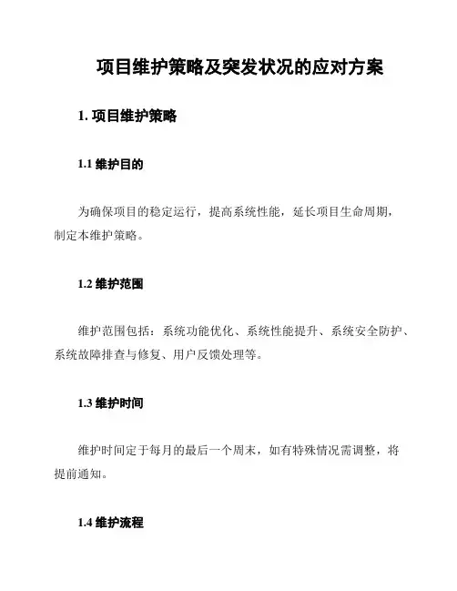 项目维护策略及突发状况的应对方案