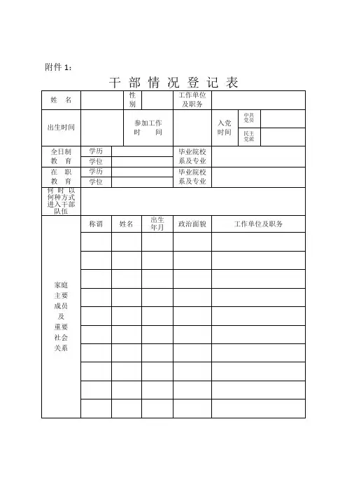 干部人事档案专项审核相关表格及填表说明