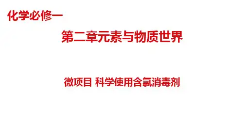 2024-2025学年高中化学鲁科版必修一课件微项目科学使用含氯消毒剂