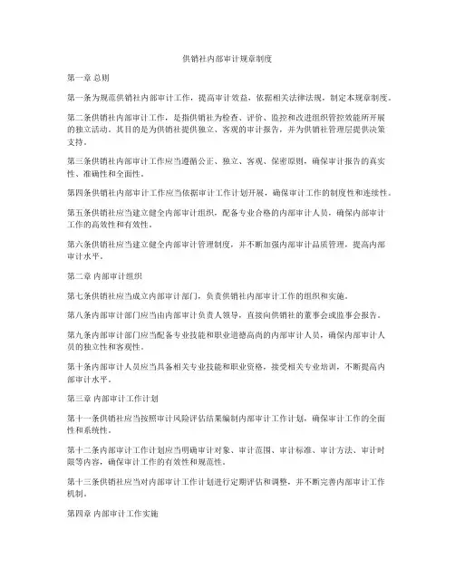 供销社内部审计规章制度