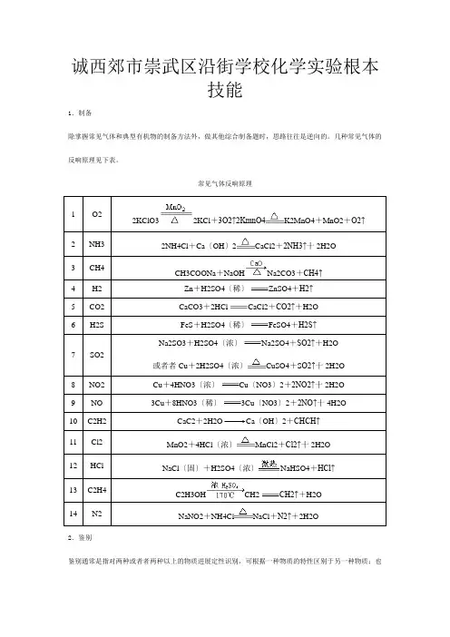 化学实验基本技能